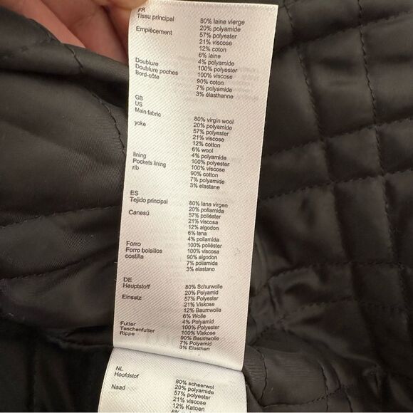 Maje Biker Blousson Zipper Wool Jacket in Deep Navy Size 36 - Picture 11 of 12